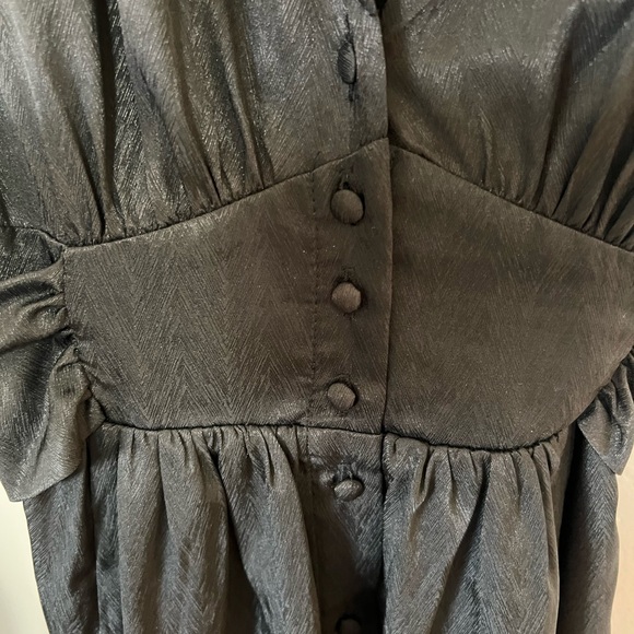 Lost + Wander Midi Dress with Tie Waist & Dolman Sleeves Size S Black - Picture 7 of 11